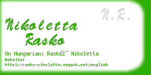 nikoletta rasko business card